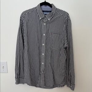 Tommy Hilfiger Black and White Gingham Casual Button Down Shirt